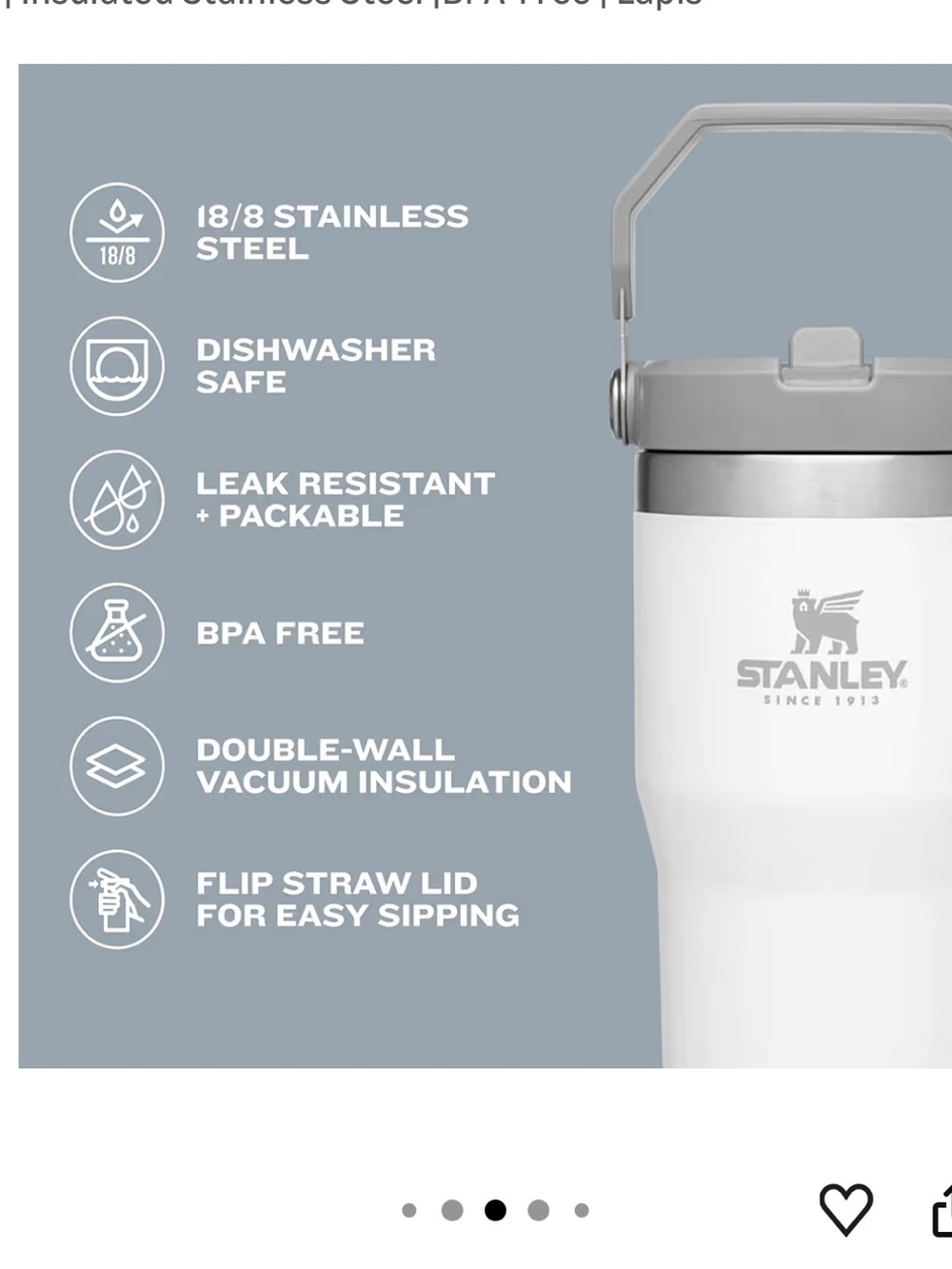 Stanley The IceFlow™ Flip Straw Tumbler | 30 OZ in Lavender - Picture 7 of 16